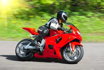 Fototapeten Dynamic motorbike racing © sergio37_120
