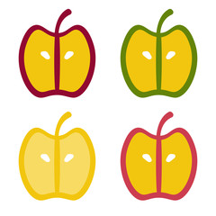 set of different apples vector design illustration