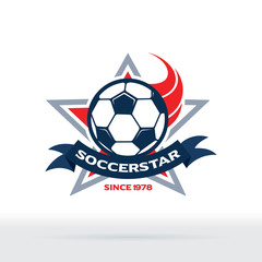 Obraz premium Soccer Star Badge, Football Club Icon