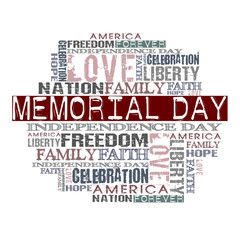 Memorial Day
Different Words on white background 