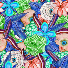 floral watercolor seamless pattern