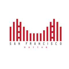 Golden Gate of San Francisco rhythm style vector illustration