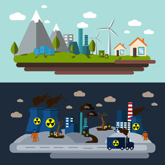 Environmental Pollution Banner Set