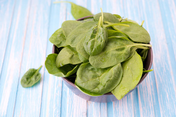 Leaves of fresh spinach
