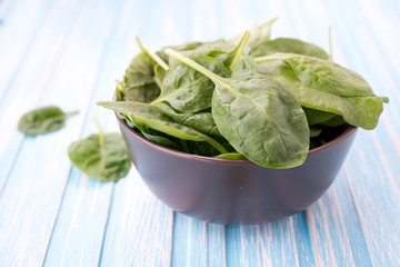 Leaves of fresh spinach
