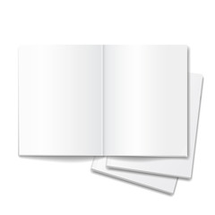 Blank open books isolated over white background