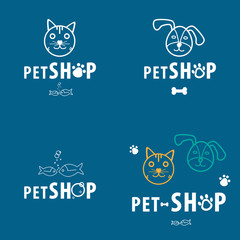 Set of pet shop background
