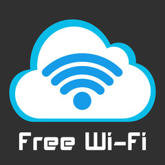 Free wifi vector sign.