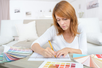 Woman choosing a colour