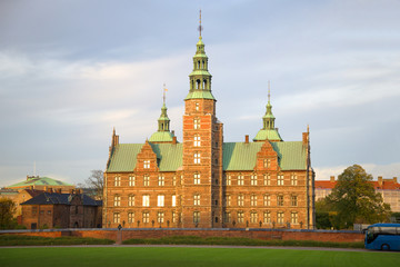 Rosenborg Castle in the november twilight. Copenhagen, Denmark