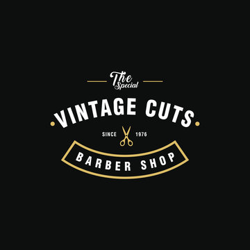 Vintage barber shop logo
