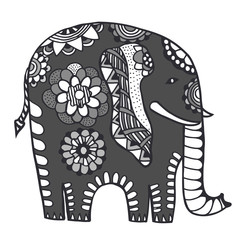 Hand drawn Indian elephant.