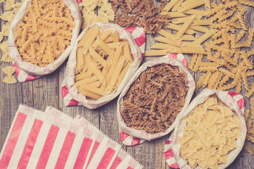 Pasta in paper bag