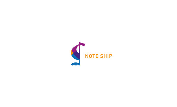 development creative logo note ship