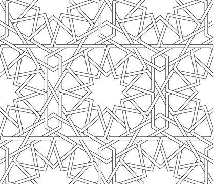 Islamic pattern. Seamless vector geometric background in arabian style.