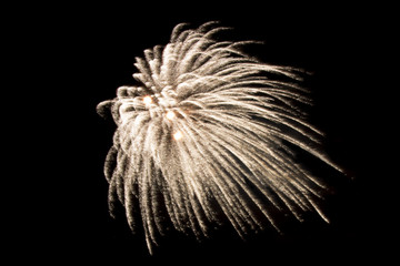 Fireworks in the sky on a black background
