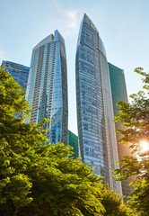 Skyscrapers in central business district of Singapore