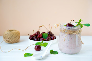 Organic yogurt with fresh berries
