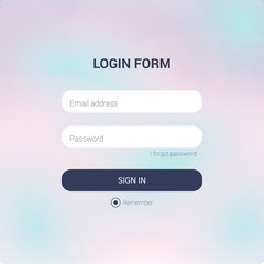 Design elements (templates) for the development of the site: login form or sign in form
