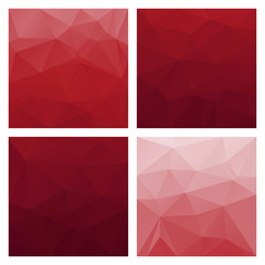 Polygonal vector backgrounds. Set of colored vector patterns in geometric style. Can be used for covers, brochures, digital wallpapers and flyer backgrounds.