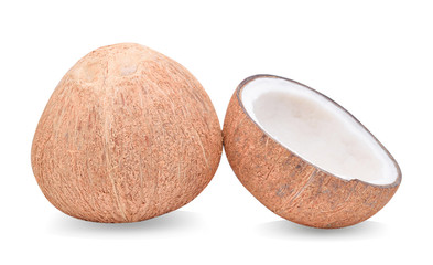 coconuts on white background