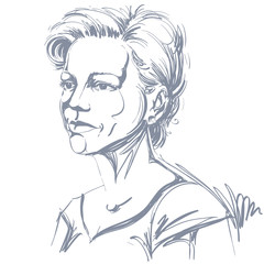 Vector portrait of attractive woman, illustration of good-lookin