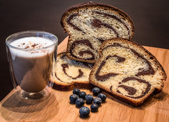 Kalacs - Hungarian Sweet Bread With Nuts Served With Capuccino