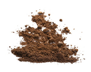  pile dirt isolated on white background, with clipping path