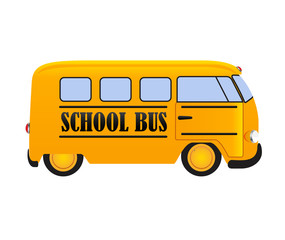 School Bus Icon Isolated on White Background