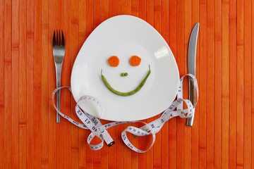 Diet plate of vegetables