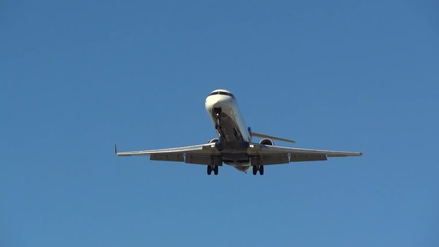 CRJ Bombardier plane passing by