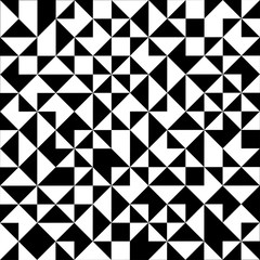 Geometric vector pattern with white and black triangles. Seamless abstract background
