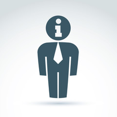 Silhouette of person standing in front - vector illustration of