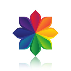 Fototapeta na wymiar Abstract colorful flower logo template design, Vector illustration.