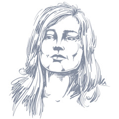 Graphic vector hand-drawn illustration of white skin attractive