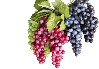 Plastic grape fruit, decorated isolate white background.