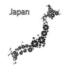 Abstract map of Japan