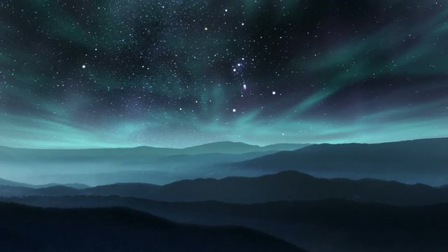 Aurora in the night sky