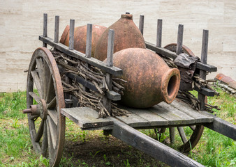 Jag for wine-making on the cart.