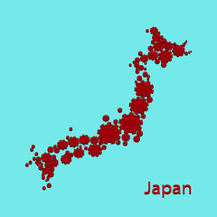Abstract map of Japan