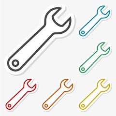 Wrench vector sticker set