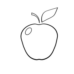 Sketch of an apple coloring