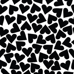 Black heart seamless pattern
