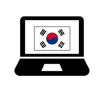 Drapeau de la Corée du Sud sur un écran d'ordinateur