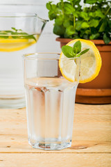 Water with lemon and mint