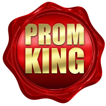 prom king, 3D rendering, a red wax seal