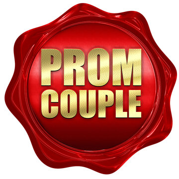 prom couple, 3D rendering, a red wax seal