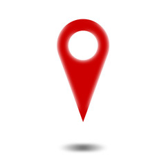 Red map pointer or pin icon