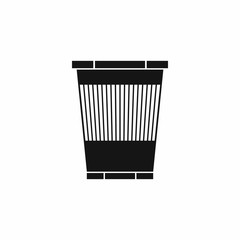 Trash can icon, simple style