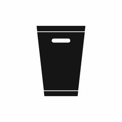 Trash can icon, simple style